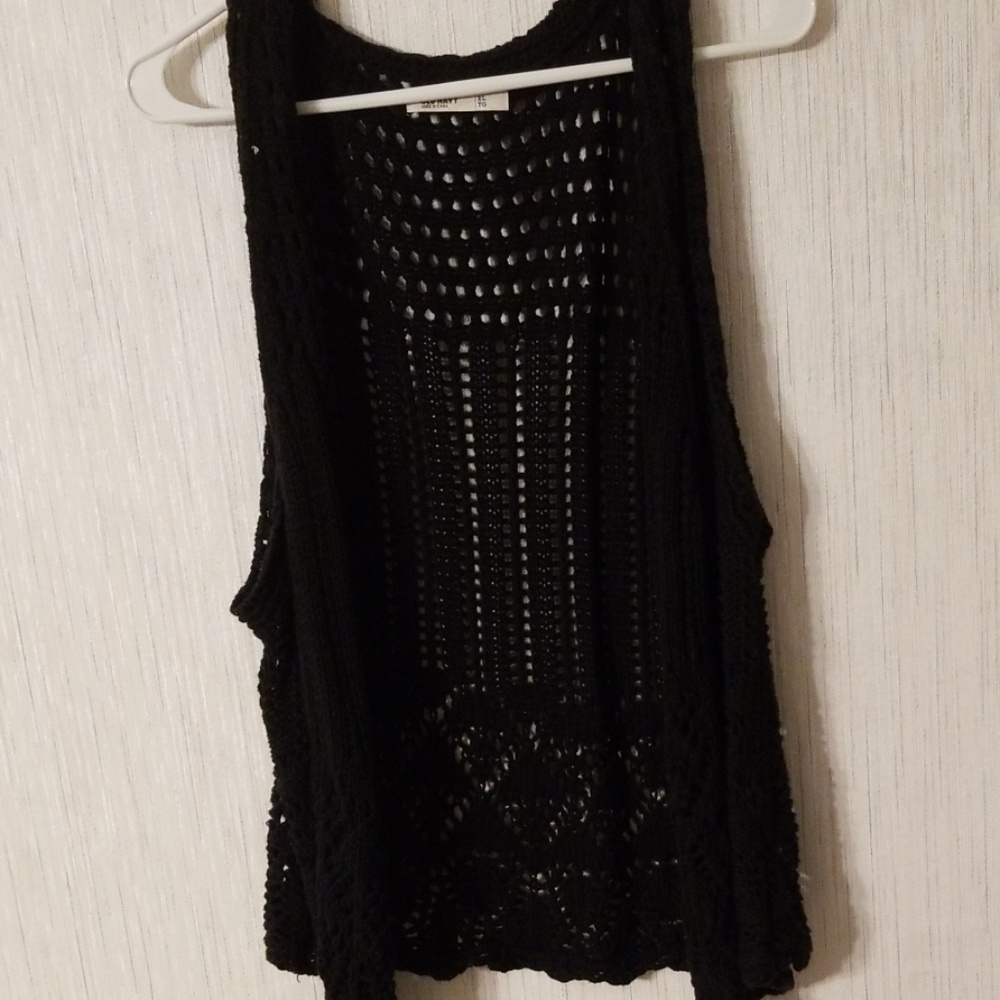 Black old navy beautiful crocheted  vest
